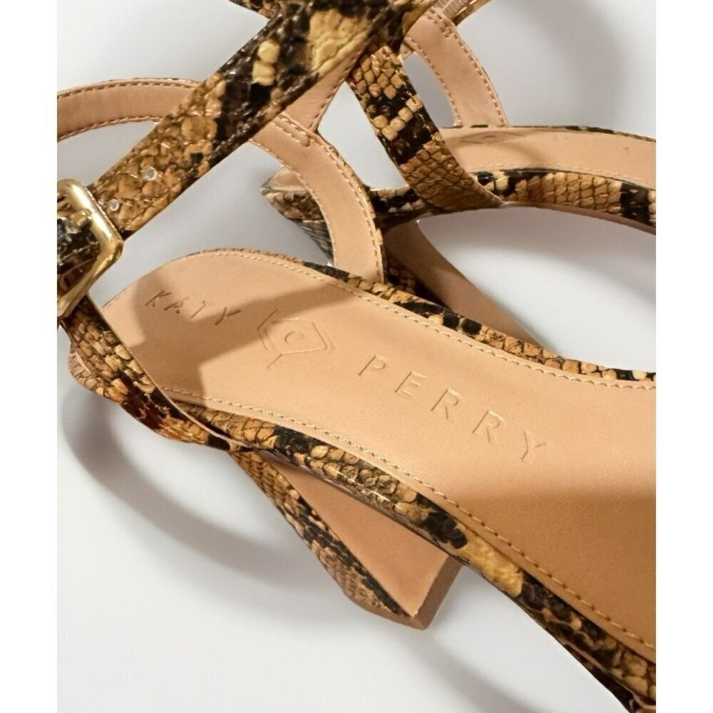 Katy Perry The Square Open Sandal Snake Embossed Size 8.5 New In Box - Picture 4 of 8